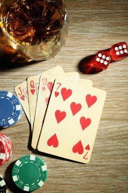 Player hand and betting options